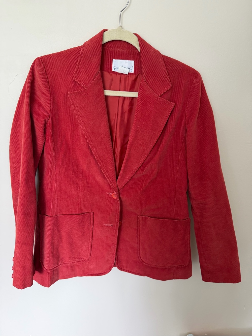 Garland burnt orange Corduroy Single-Button Blazer